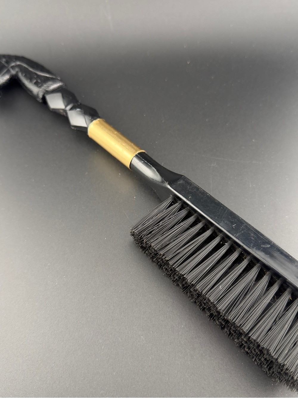 Vintage Garment Valet Brush Carved Black Horse Head Handle Equestrian 10.5” Long